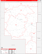 Union County Wall Map Red Line Style