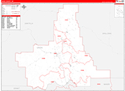 Union County Wall Map Red Line Style