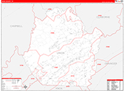 Union Wall Map Red Line Style