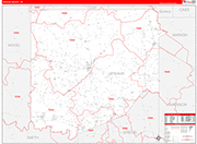 Upshur County Wall Map Red Line Style