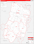 Upshur County Wall Map Red Line Style