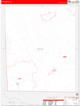 Upton County Wall Map Red Line Style