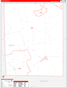 Upton Wall Map Red Line Style