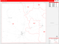 Uvalde County Wall Map Red Line Style