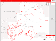 Valdez-Cordova County Wall Map Red Line Style
