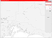 Valdez-Cordova County Wall Map Red Line Style