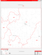 Valley County Wall Map Red Line Style