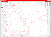 Vernon County Wall Map Red Line Style