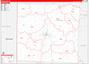 Vernon County Wall Map Red Line Style