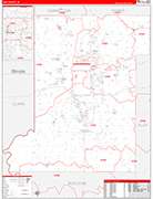 Vigo Wall Map Red Line Style