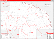 Wabasha County Wall Map Red Line Style