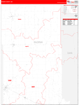Wadena County Wall Map Red Line Style
