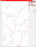Wadena County Wall Map Red Line Style