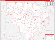Walker County Wall Map Red Line Style