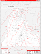 Walker County Wall Map Red Line Style