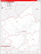 Walker County Wall Map Red Line Style