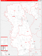 Waller County Wall Map Red Line Style