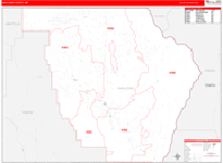 Wallowa County Wall Map Red Line Style