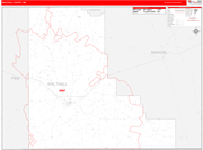 Walthall County Wall Map Red Line Style