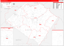 Walton County Wall Map Red Line Style