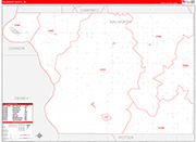 Walworth Wall Map Red Line Style