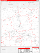 Walworth County Wall Map Red Line Style