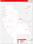 Ware County Wall Map Red Line Style