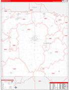 Warren County Wall Map Red Line Style