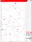 Warren County Wall Map Red Line Style