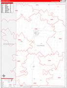 Warren County Wall Map Red Line Style