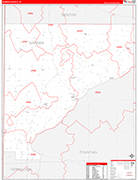 Warren Wall Map Red Line Style