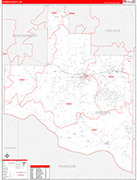Warren County Wall Map Red Line Style