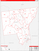 Warren Wall Map Red Line Style