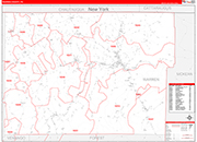 Warren Wall Map Red Line Style