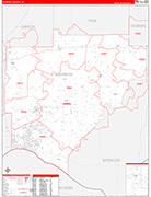 Warrick Wall Map Red Line Style
