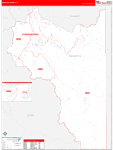 Wasatch County Wall Map Red Line Style