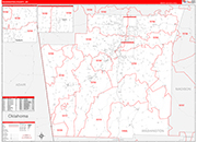 Washington County Wall Map Red Line Style