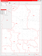 Washington Wall Map Red Line Style