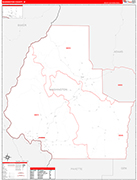 Washington Wall Map Red Line Style