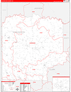 Washington Wall Map Red Line Style