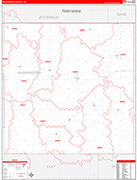 Washington County Wall Map Red Line Style