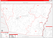 Washington County Wall Map Red Line Style