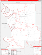Washington County Wall Map Red Line Style