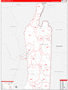 Washington Wall Map Red Line Style