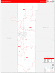 Washington County Wall Map Red Line Style