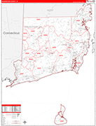 Washington Wall Map Red Line Style