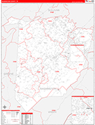 Washington Wall Map Red Line Style