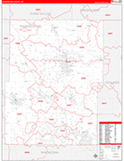 Washington County Wall Map Red Line Style