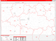 Washita County Wall Map Red Line Style