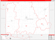 Watonwan County Wall Map Red Line Style